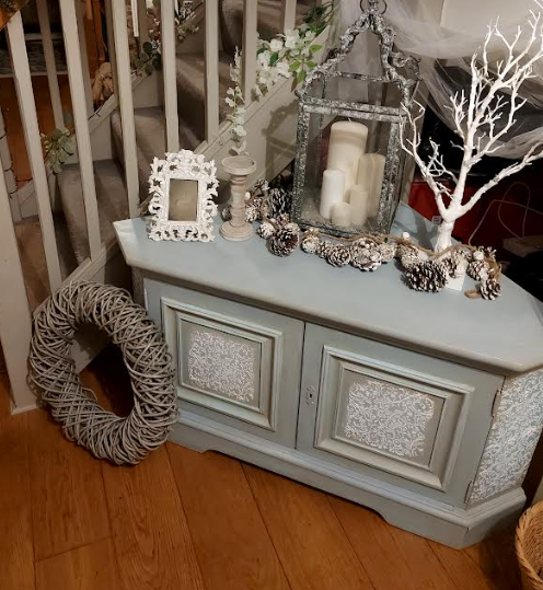Hand painted Rustic TV unit 