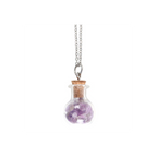 Calming Amethyst Crystal Chip Potion Bottle Necklace