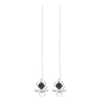 Black Obsidian Spider Threader Earrings