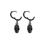 Black Stainless Steel Skull Earrings